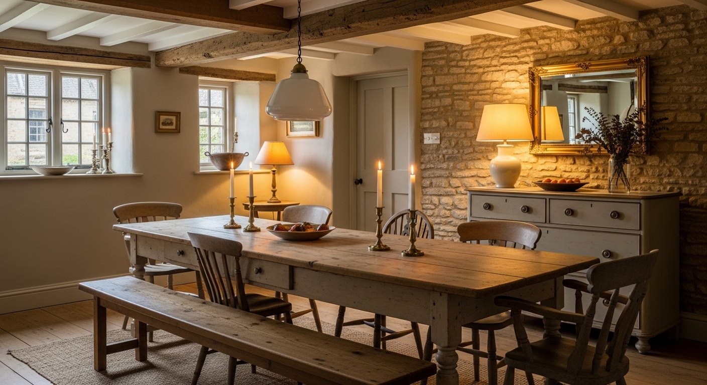 Our Cottage Dining Room and the Long Scrubbed Table