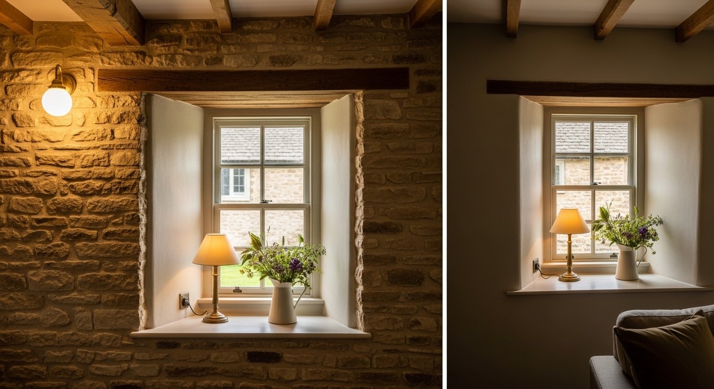 Lighting Deep-Set Cottage Windows